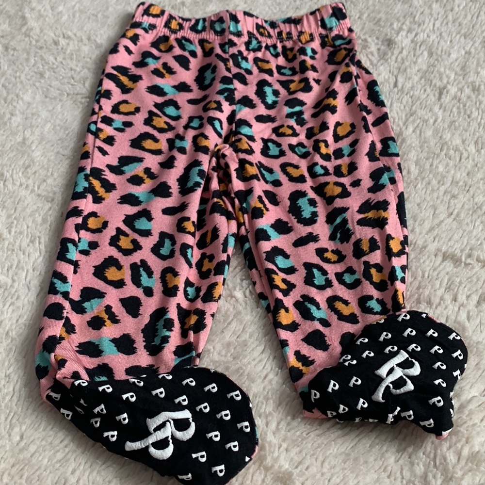 NWT Posh Peanut Roxy Tie Front Ruffled Kimono Set PINK LEOPARD 0-3M - Picture 8 of 11